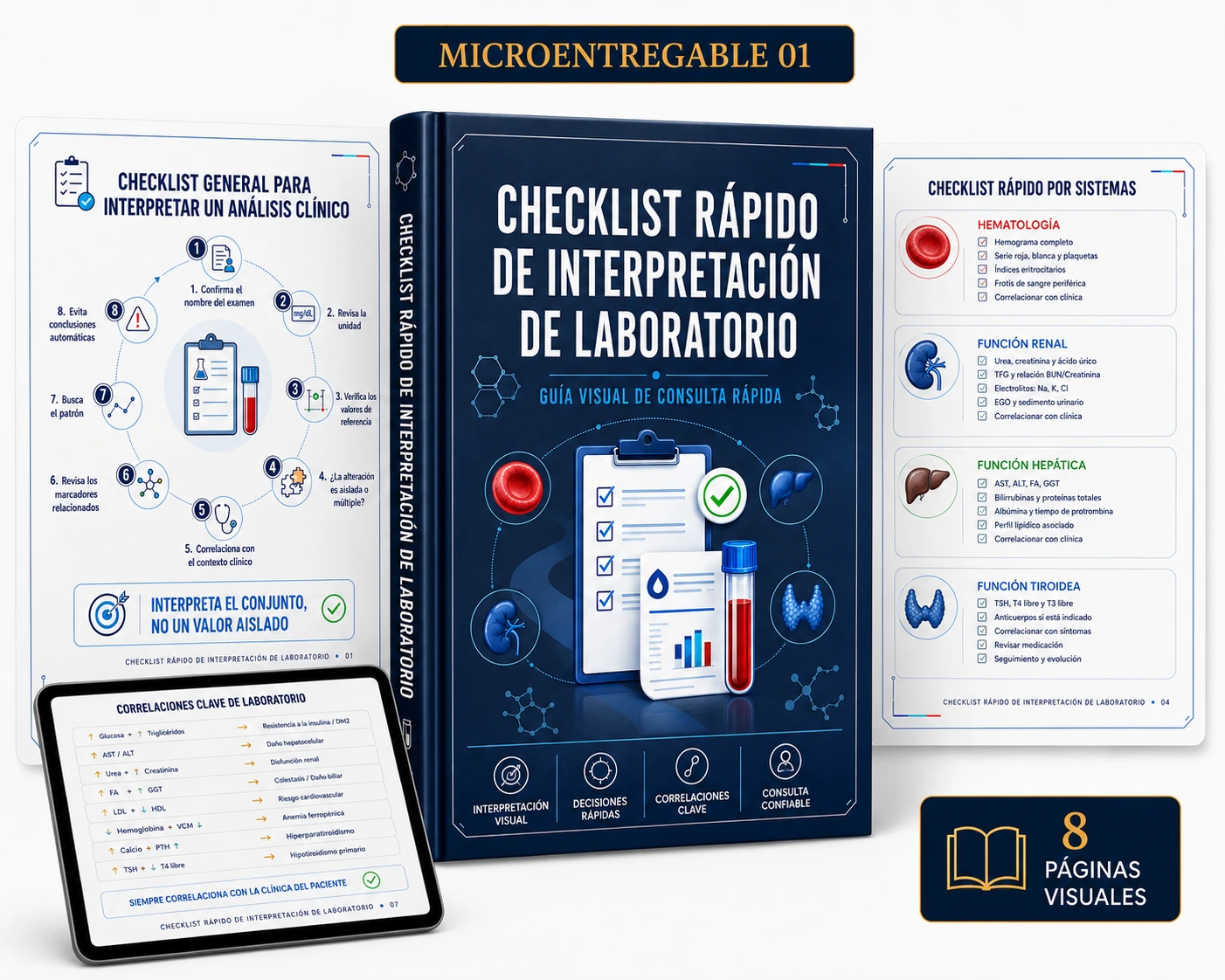 Mockup oficial de Checklist Rápido de Interpretación de Laboratorio